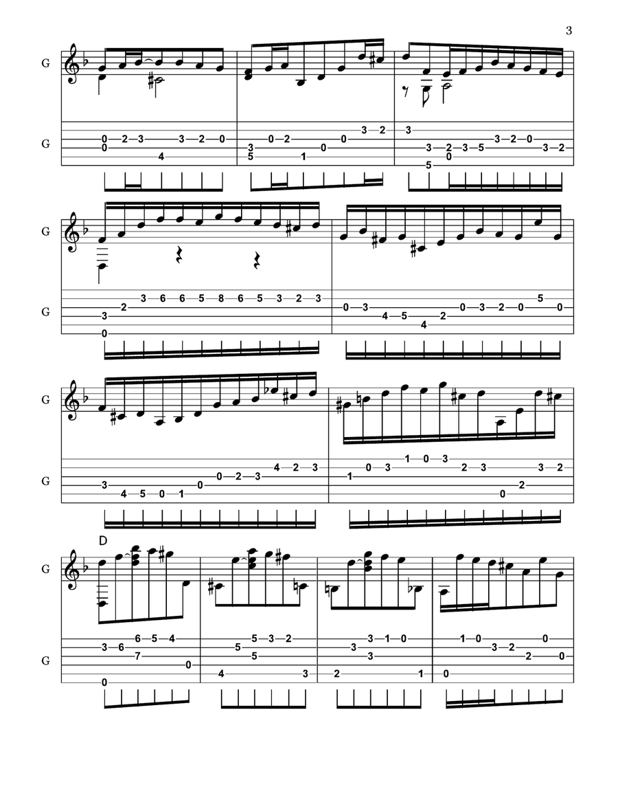 Chaconne BWV 1004 Arranged for Guitar Acoustic Guitar scores gallery preview page 3