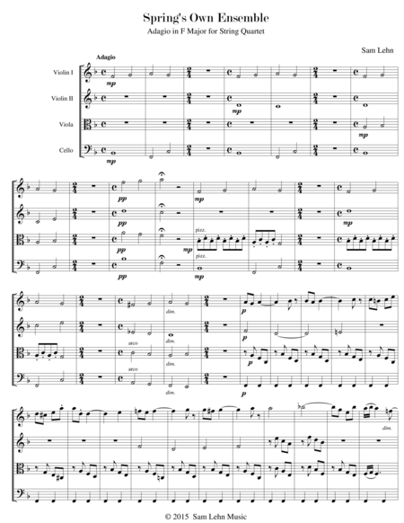 Spring's Own Ensemble - Score (Adagio in F Major for String Quartet)