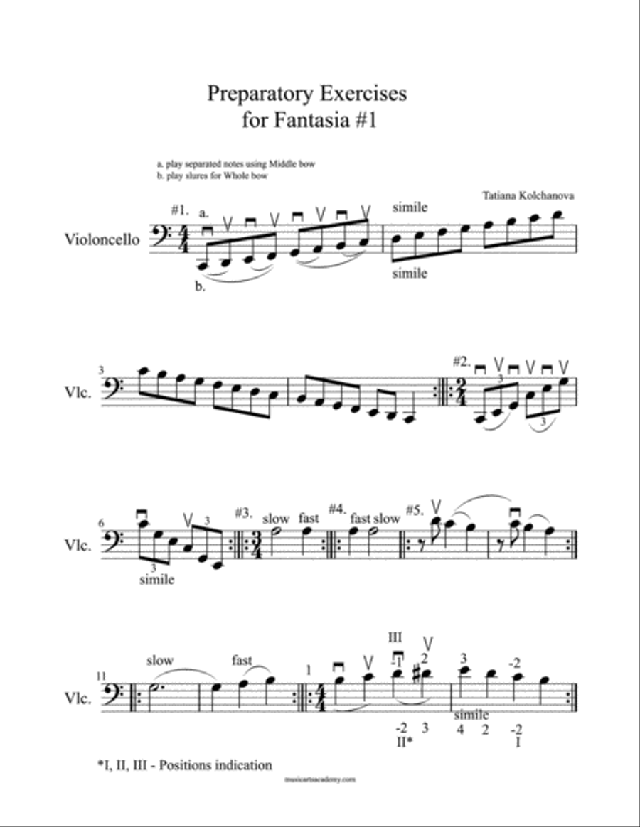 Fantasia #1+ Preparatory Exercises, early intermediate level. Piano scores gallery preview page 2