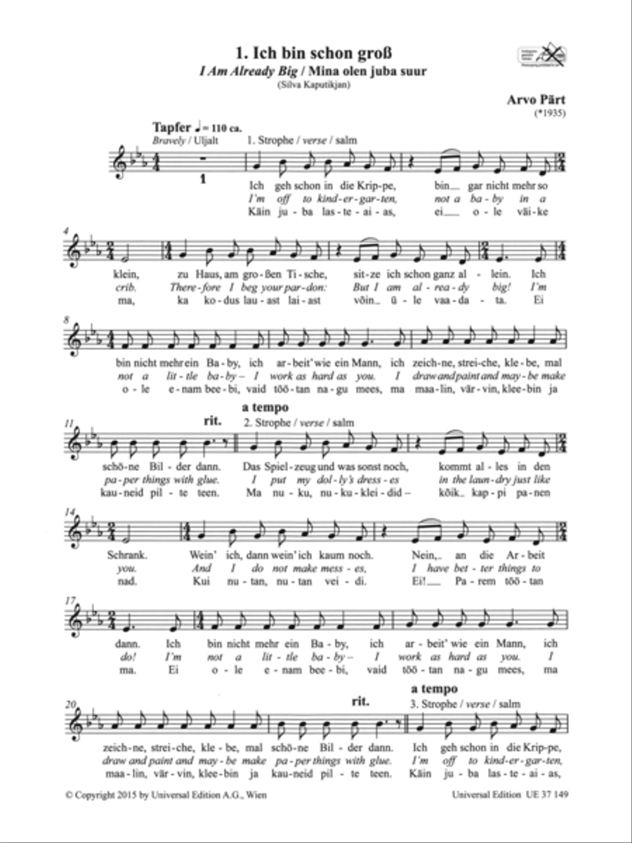 Lieder aus der Kindheit Lieder aus der Kindheit Children's Choir scores gallery preview page 3