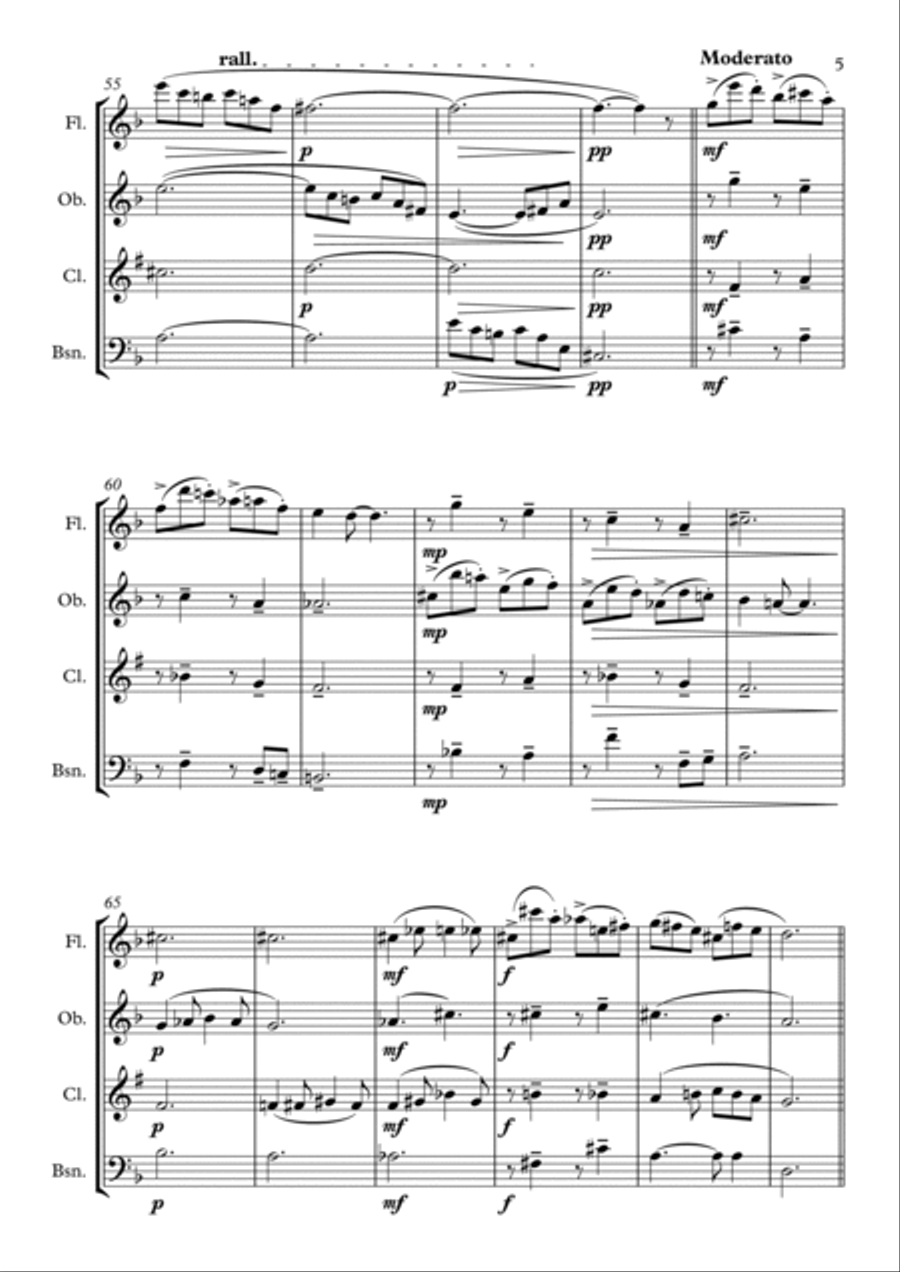 Tabby - Wind Quartet Tabby - Wind Quartet Woodwind Quartet scores gallery preview page 5