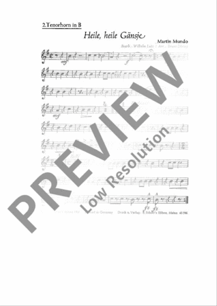 Heile, heile Gänsje Horn scores gallery preview page 2