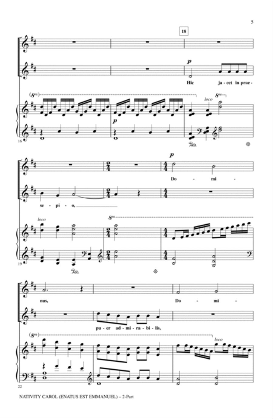 Nativity Carol (Enatus Est Emmanuel) 2-Part scores gallery preview page 3