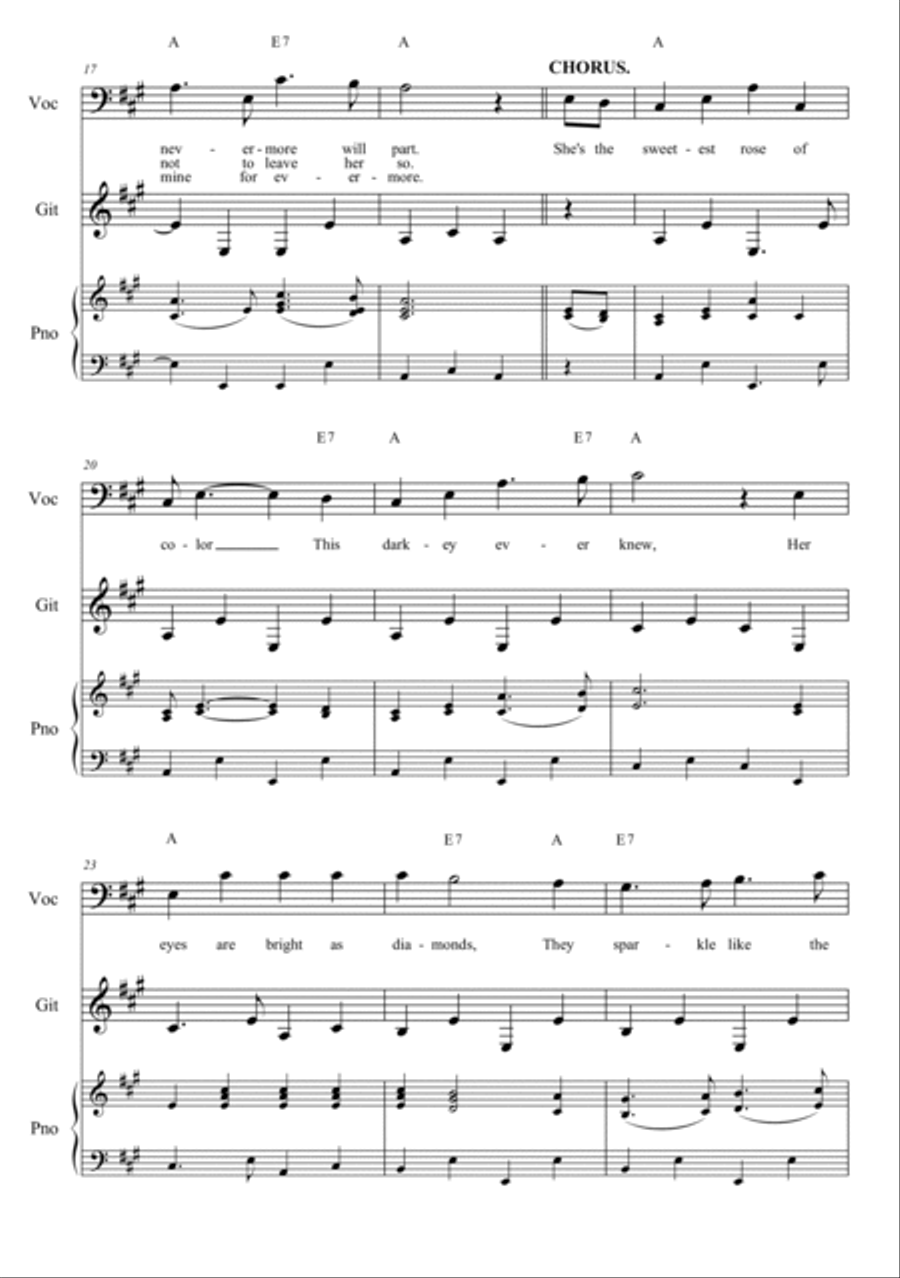 Yellow Rose of Texas Bass Voice scores gallery preview page 3