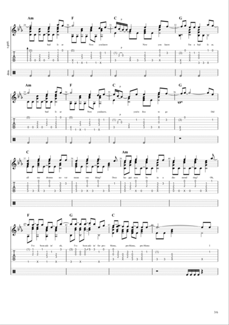 Bad Liar Bad Liar Electric Guitar scores gallery preview page 3
