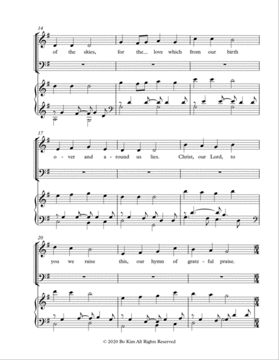 For The Beauty Of The Earth (Hymn of Grateful Praise) 4-Part scores gallery preview page 3