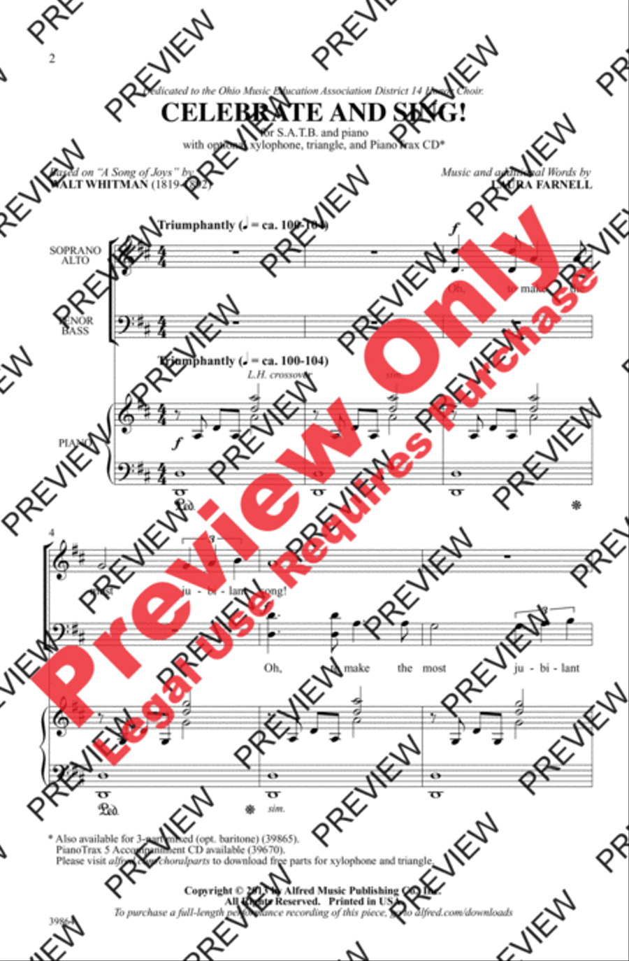 Celebrate and Sing! Celebrate and Sing! 4-Part scores gallery preview page 2