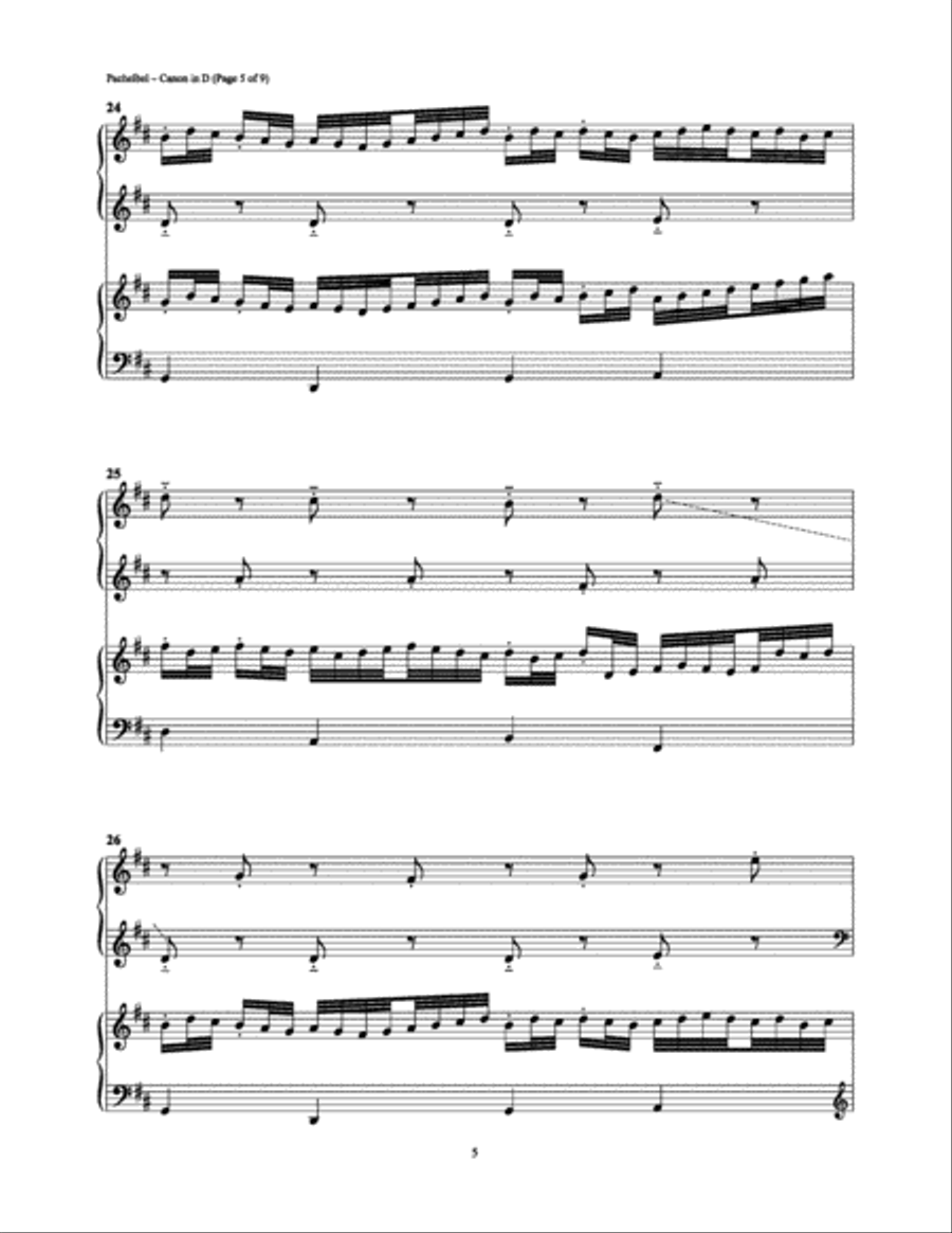 Canon in D Canon in D Piano Duet scores gallery preview page 5