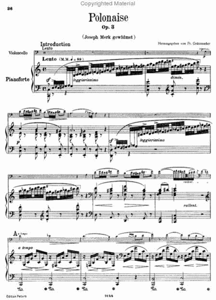 Cello Sonata in G minor Op. 65 and Polonaise