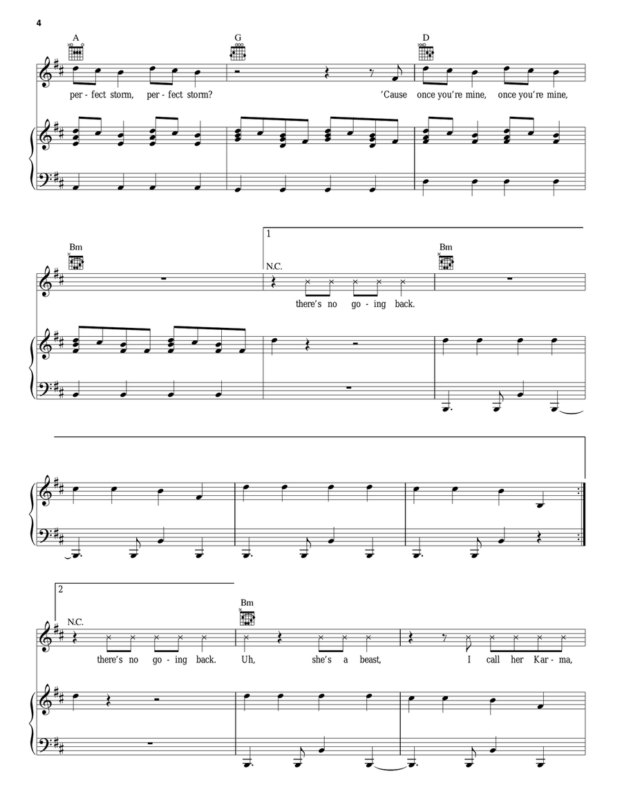 Dark Horse Piano, Vocal, Guitar scores gallery preview page 4