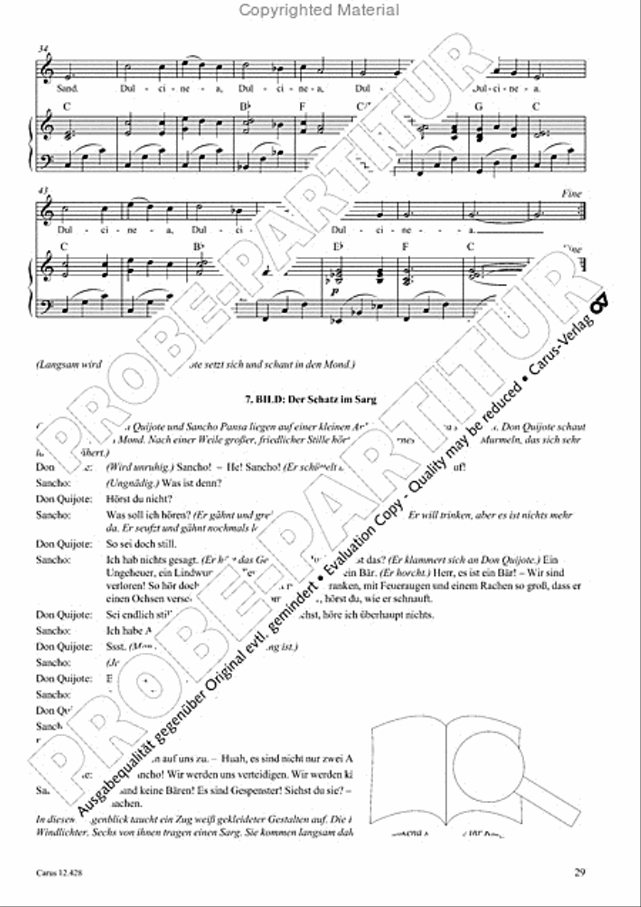 Die seltsamen Abenteuer von Don Quijote und Sancho Pansa Unison Choir scores gallery preview page 31