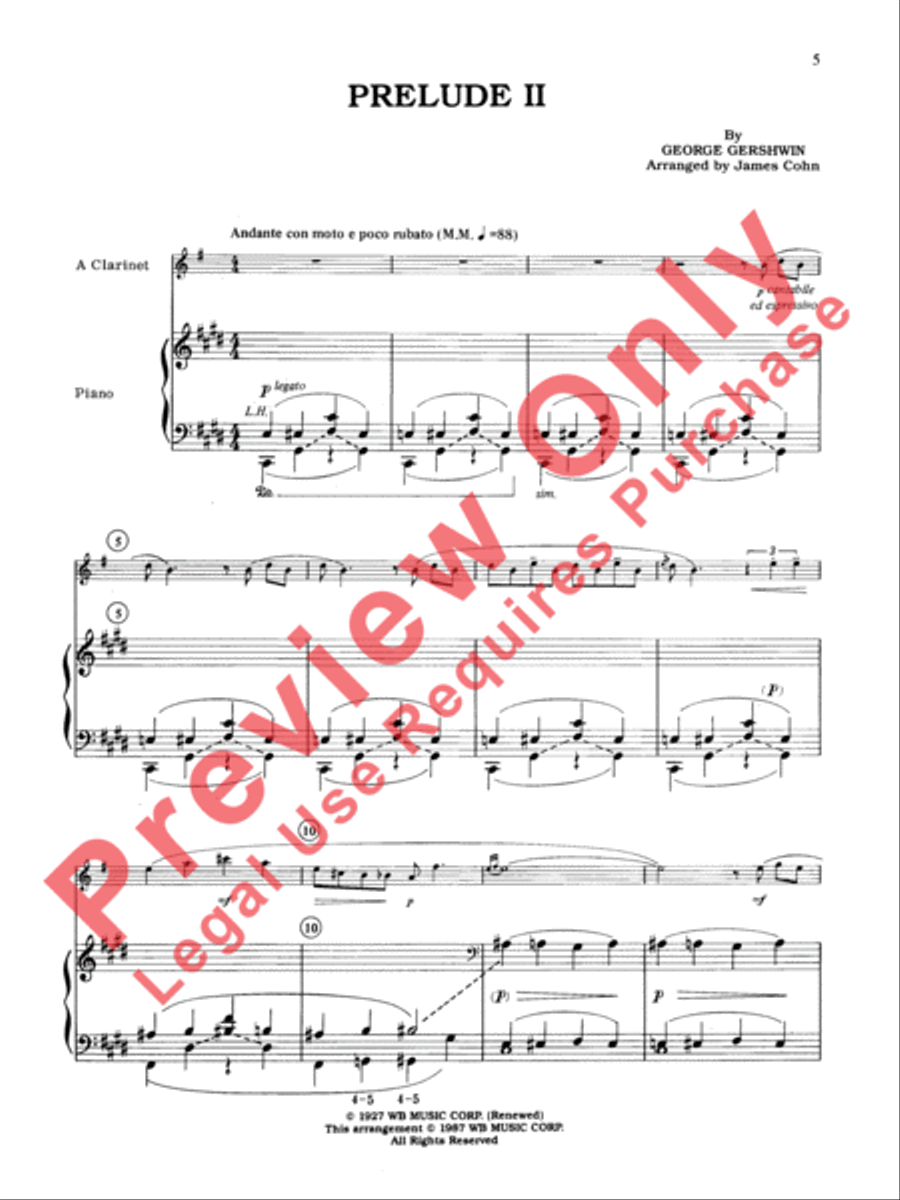 Gershwin Preludes Small Ensemble scores gallery preview page 6