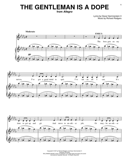 The Gentleman Is A Dope by Rodgers & Hammerstein Piano, Vocal - Digital Sheet Music