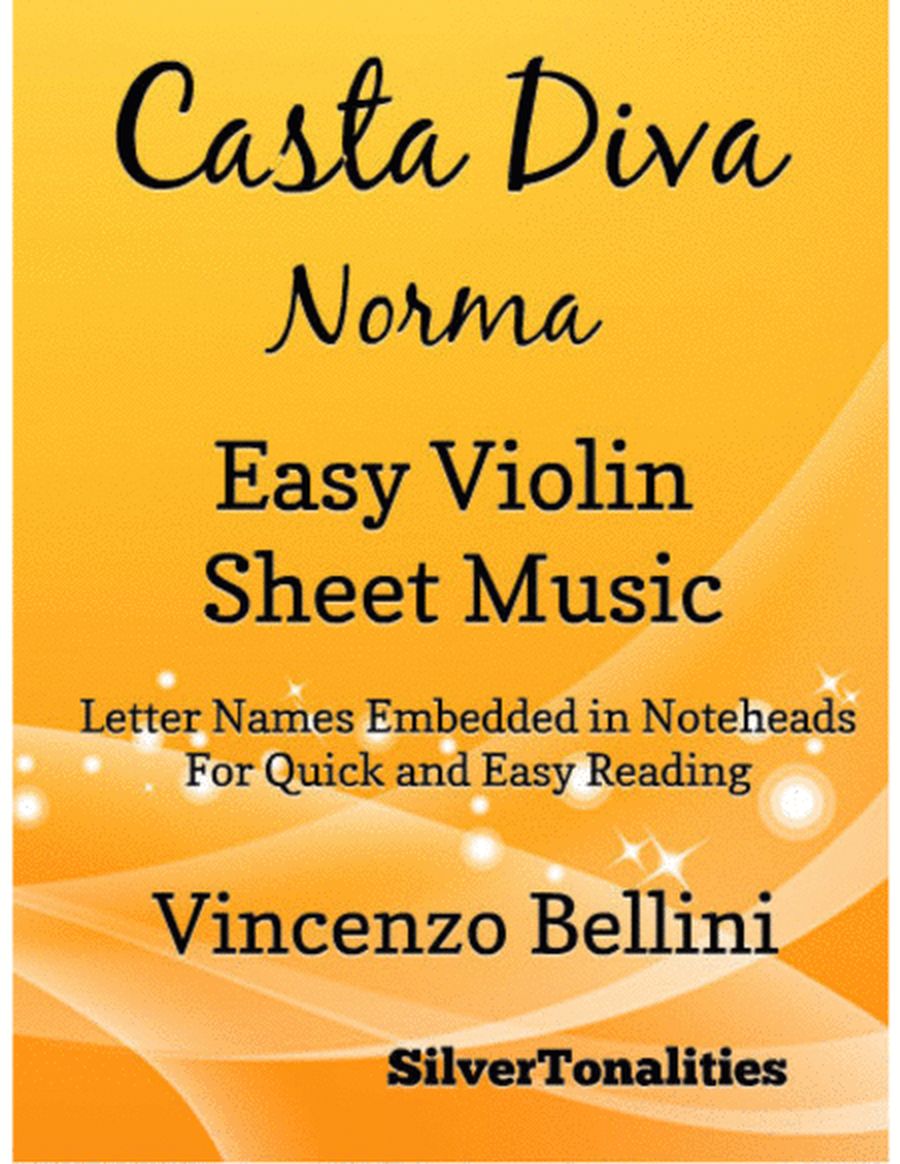 Casta Diva Norma Easy Violin Sheet Music