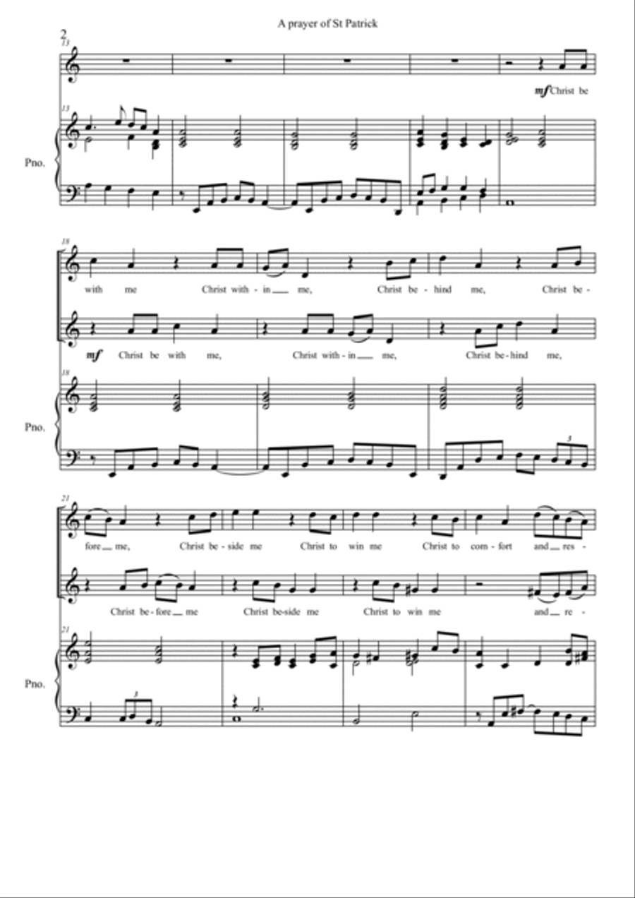 Prayer of St Patrick 2-Part scores gallery preview page 2