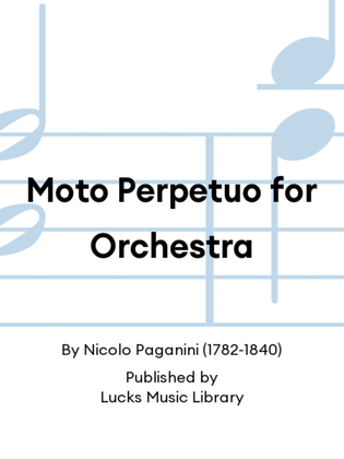 Book cover for Moto Perpetuo for Orchestra