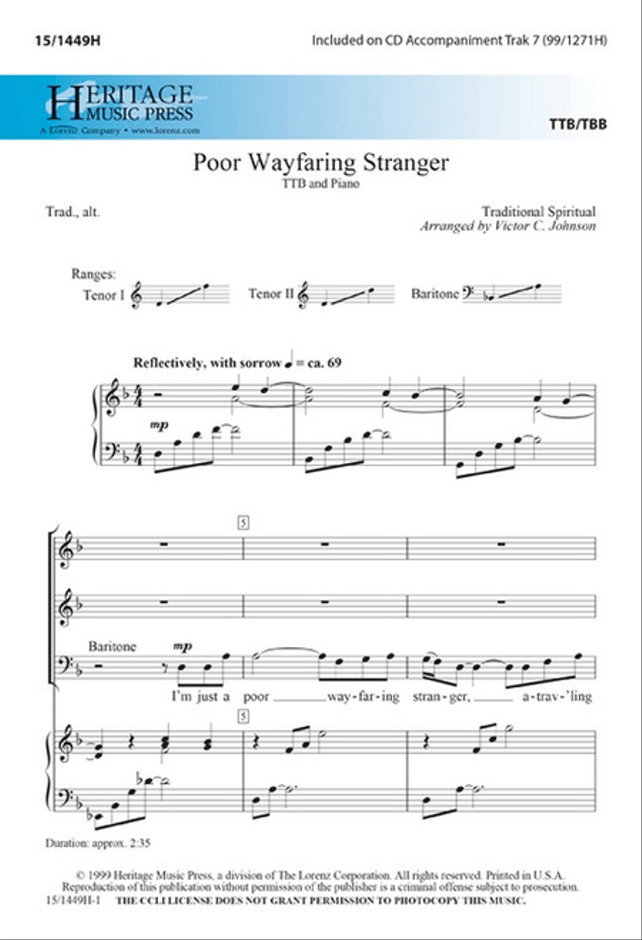Poor Wayfaring Stranger TTB scores gallery preview page 1