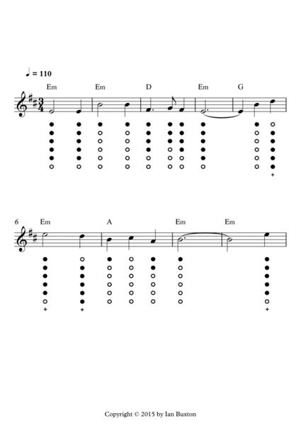Scarborough Fair for Tin Whistle with Chords image number null