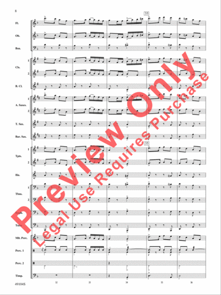 Folk Song Celebration Folk Song Celebration Concert Band scores gallery preview page 9