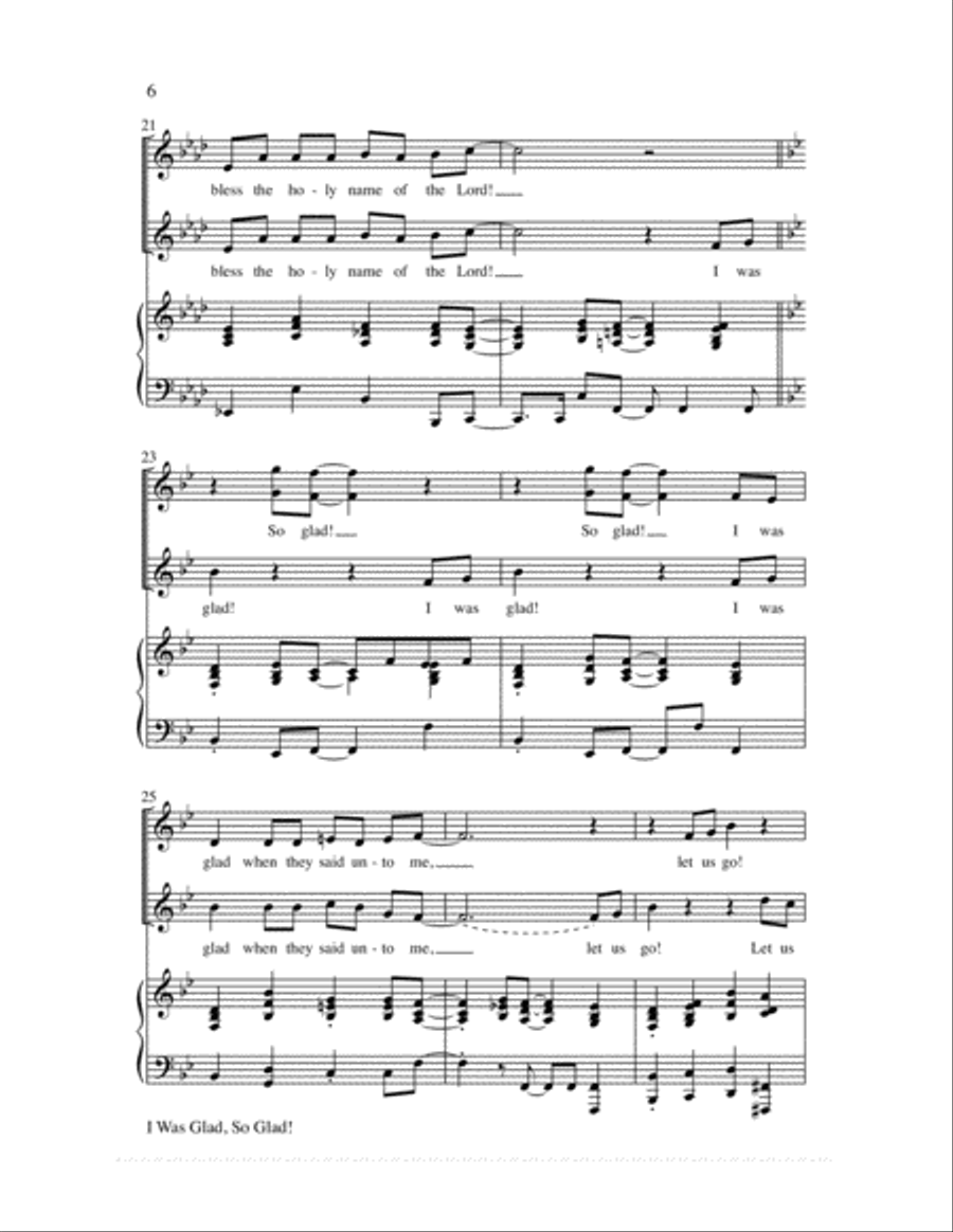 I Was Glad, So Glad! I Was Glad, So Glad! 2-Part scores gallery preview page 6