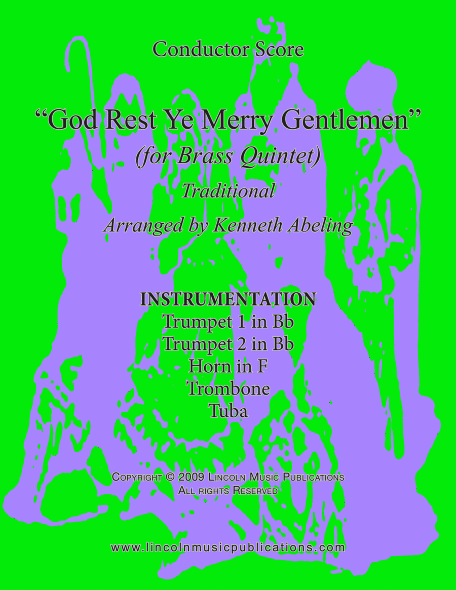 God Rest Ye Merry Gentlemen (for Brass Quintet) Brass Quintet scores gallery preview page 1