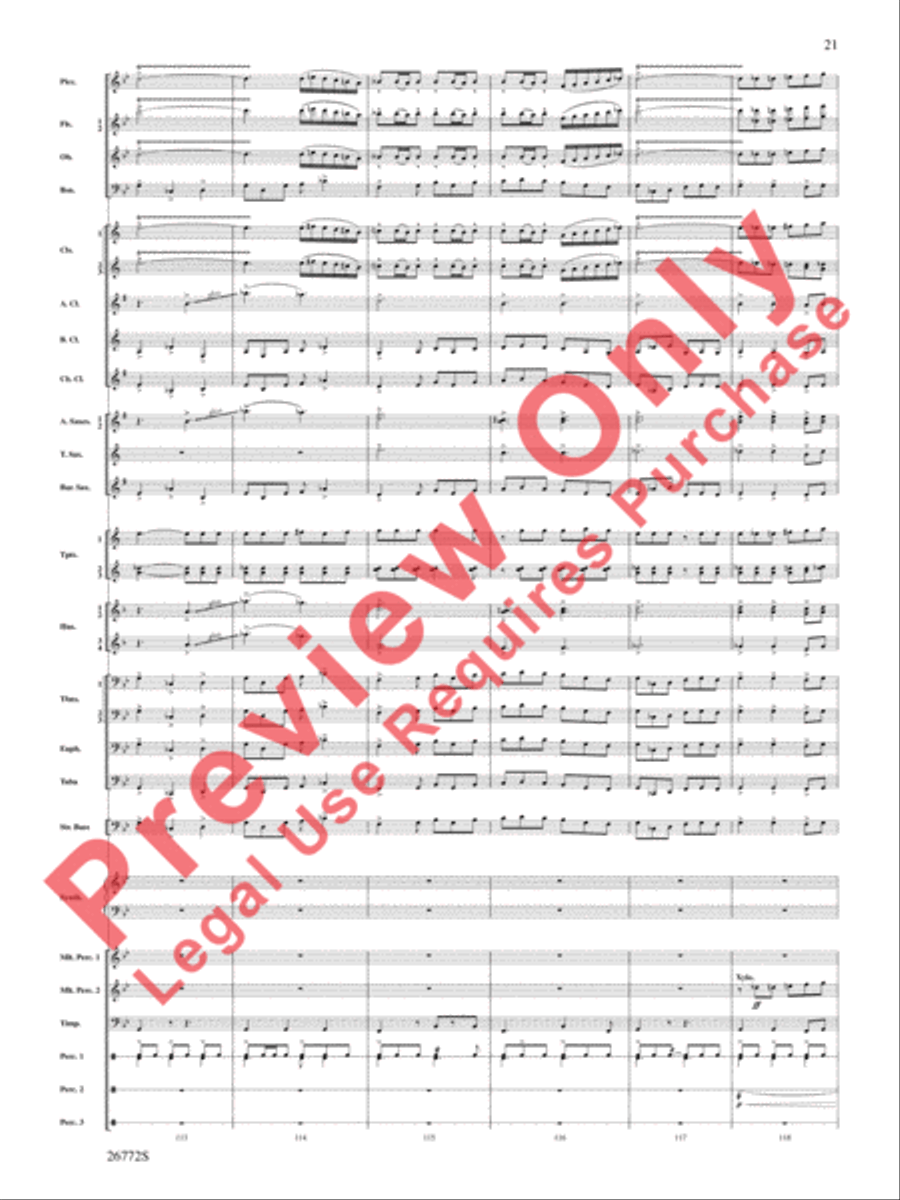 March: The Lion's Gate (Movement 1 from Sea to Sky) Concert Band scores gallery preview page 22