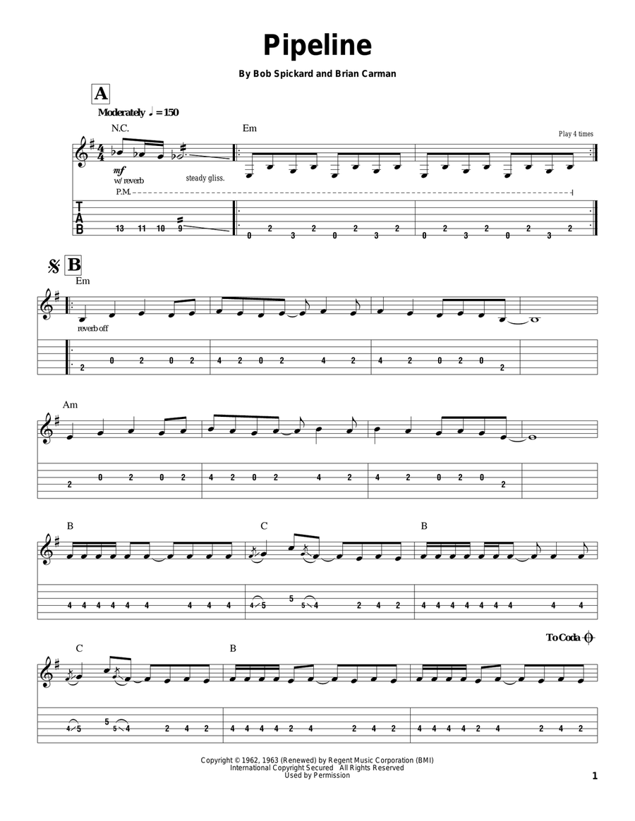 Pipeline Acoustic Guitar scores gallery preview page 1