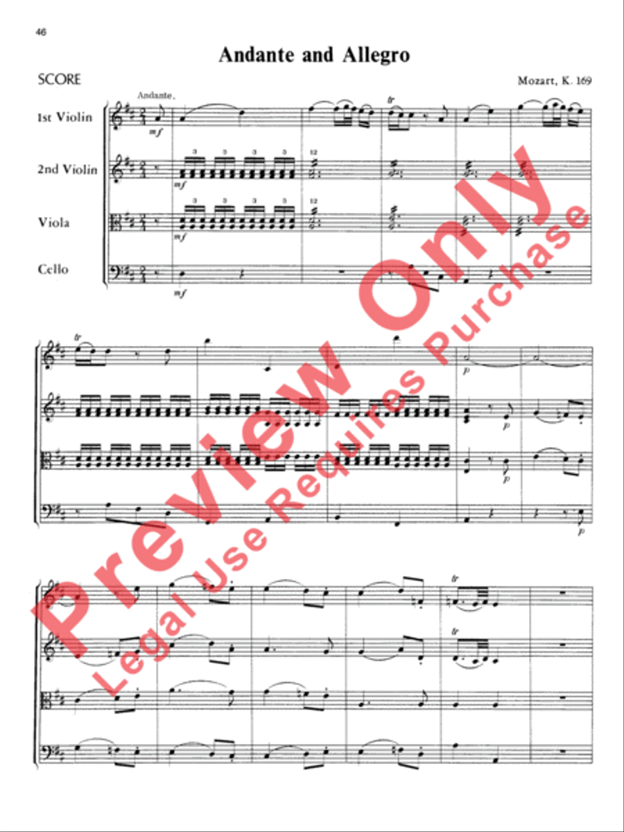 Mozart String Quartets String Quartet scores gallery preview page 47