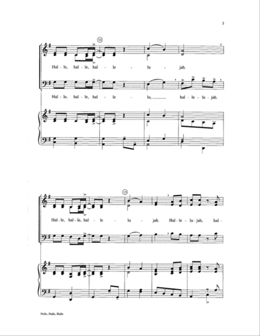 Halle, Halle, Halle Halle, Halle, Halle Choir scores gallery preview page 3