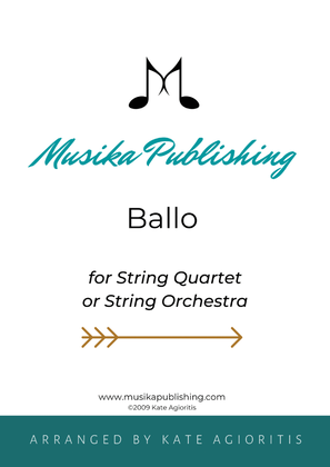 Book cover for Ballo - for String Quartet or String Orchestra