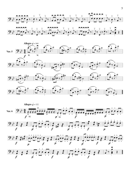 Otakar Sevcik - Variations Op. 3, arranged for double bass