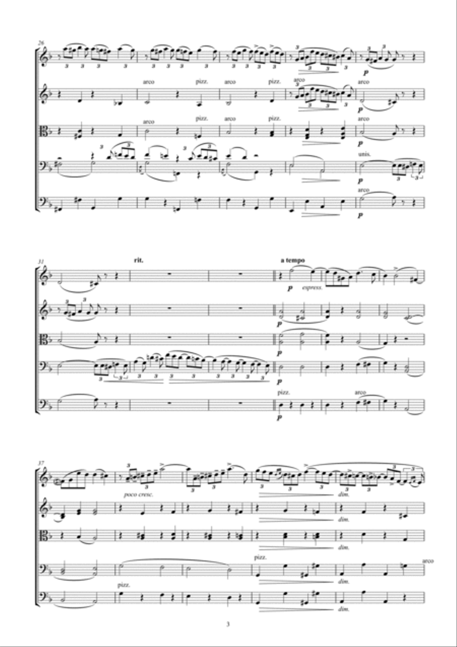 Tchaikovsky: The Seasons Op37 No.10 October (Autumn Song) String Orchestra scores gallery preview page 5