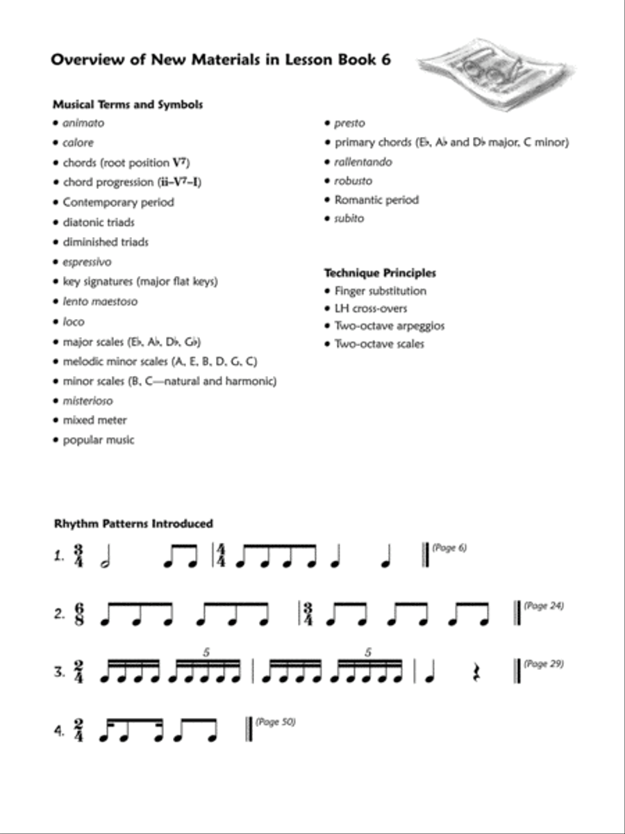 Premier Piano Course Lesson Book, Book 6 Piano Method scores gallery preview page 2