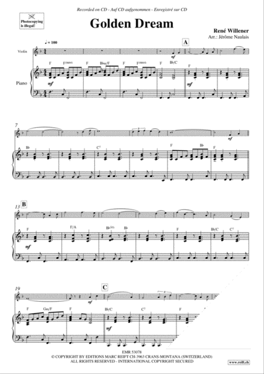 Golden Dream Violin Solo scores gallery preview page 3