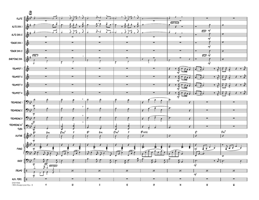 I Will Always Love You - Full Score Jazz Ensemble scores gallery preview page 2