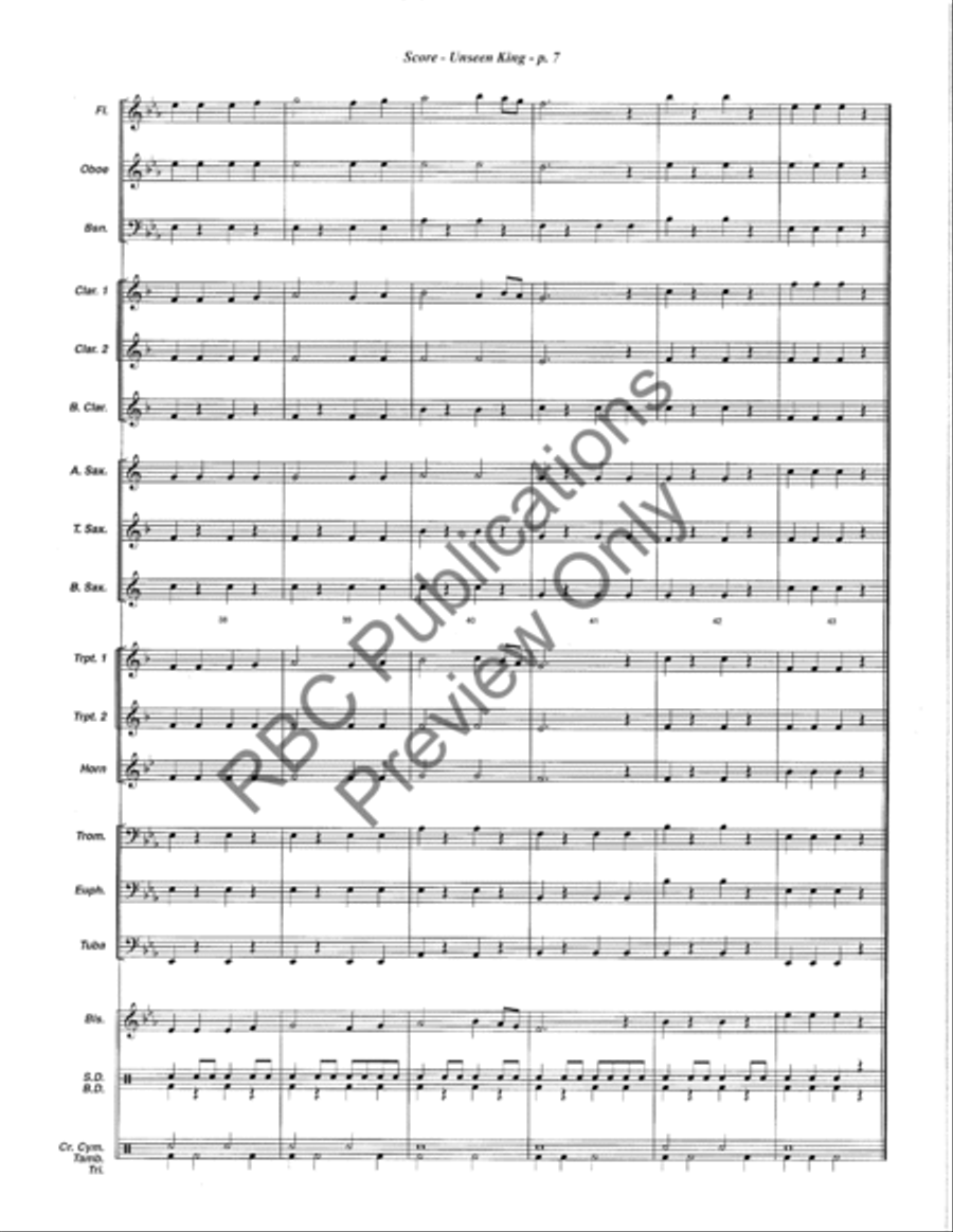 Unseen King Concert Band scores gallery preview page 10