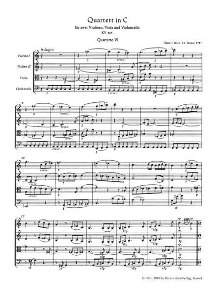 String Quartet in C major K. 465 "Dissonance"