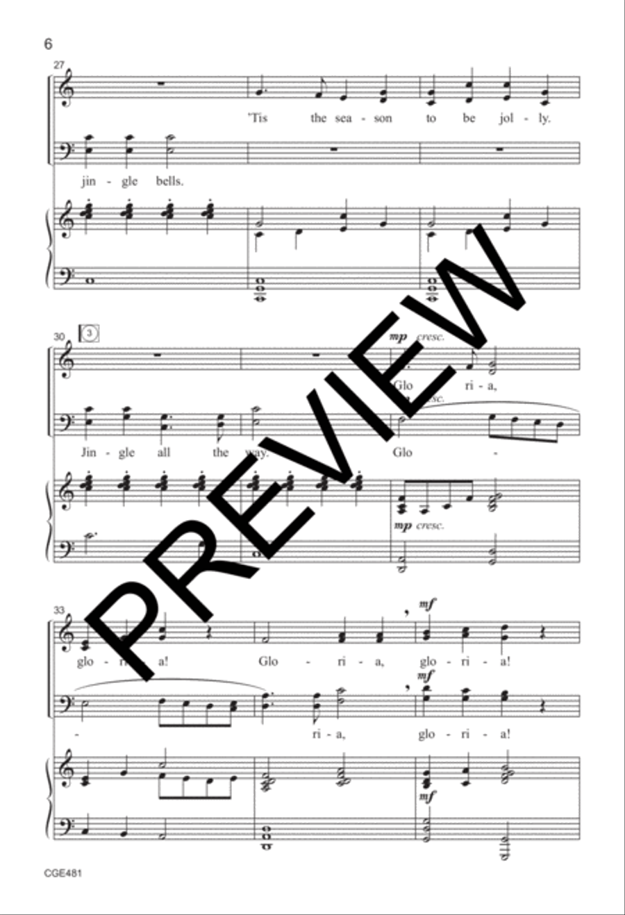 ACaroling We Go (SATB) 4-Part scores gallery preview page 5