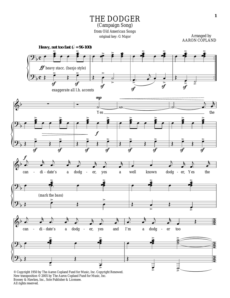 The Dodger The Dodger Piano, Vocal scores gallery preview page 1