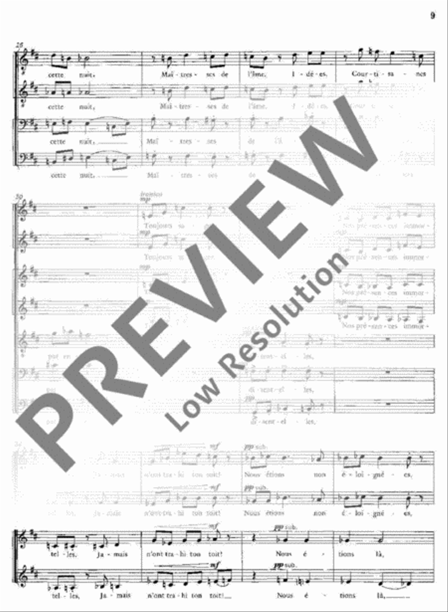 Trois Poèmes de Paul Valéry SSAATTBB scores gallery preview page 10