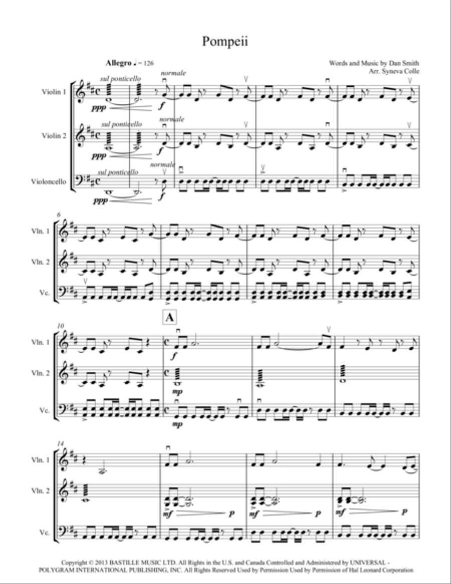 Pompeii Pompeii String Trio scores gallery preview page 2