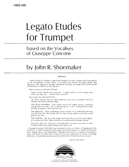 Legato Etudes for Trumpet