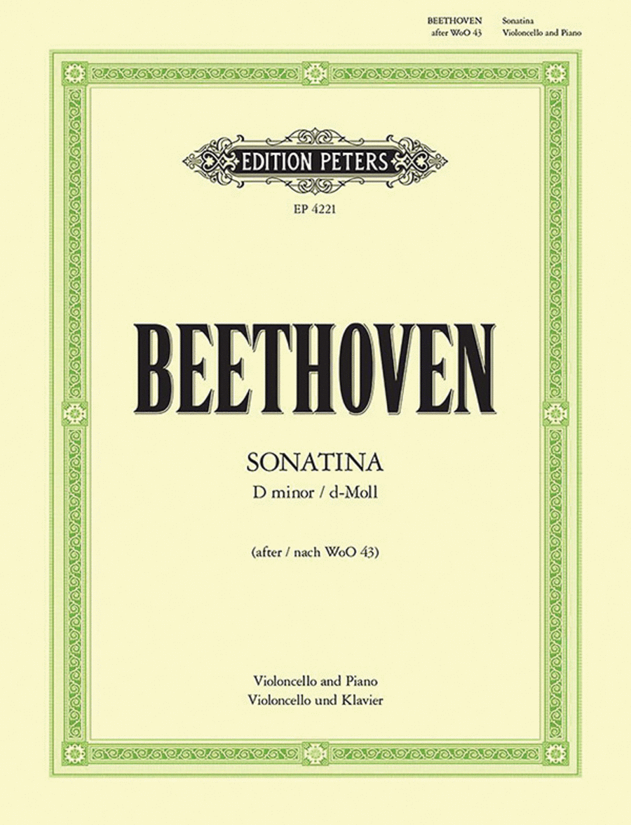 Sonatina for Mandolin and Harpsichord in D minor (Arranged for Cello and Piano) Harpsichord scores gallery preview page 1