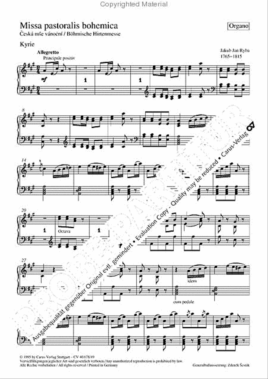 Missa pastoralis bohemica Organ scores gallery preview page 4
