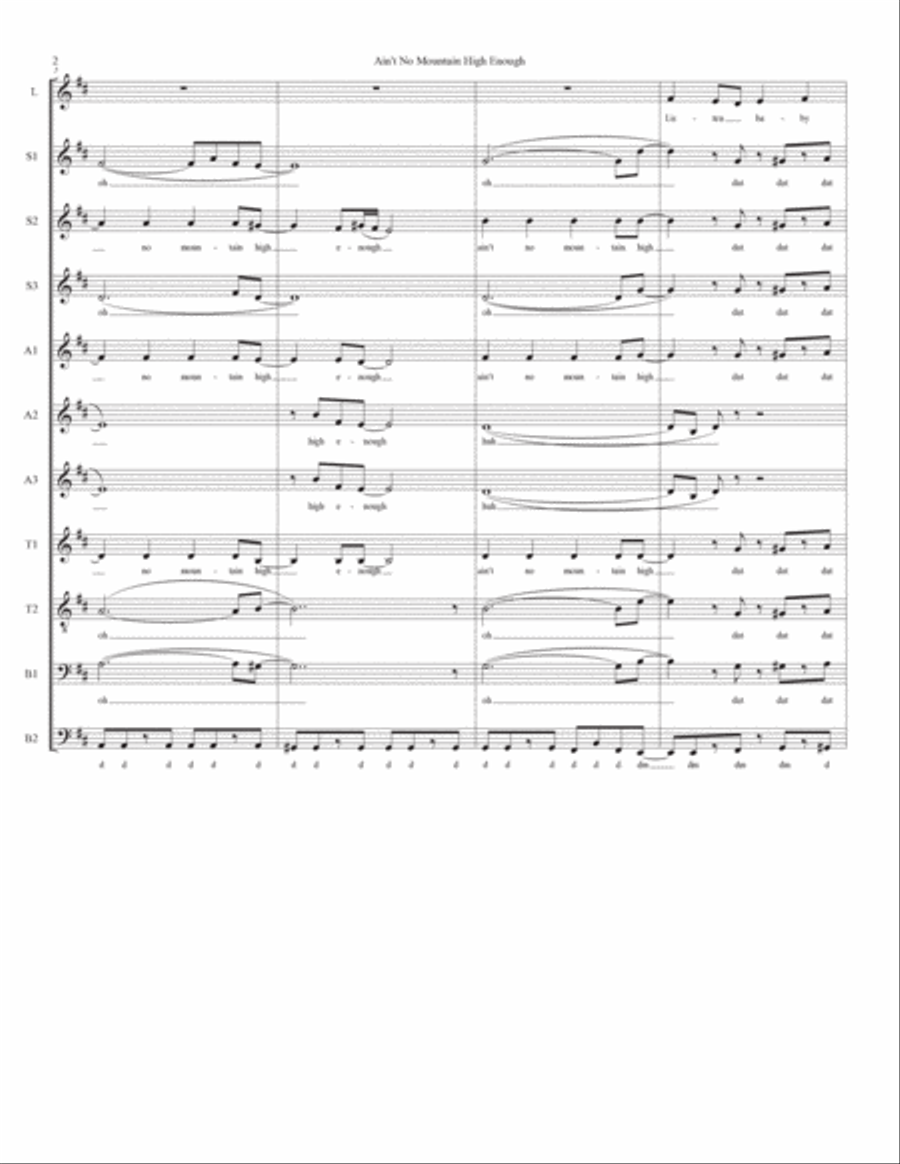 Ain't No Mountain High Enough Divisi scores gallery preview page 2