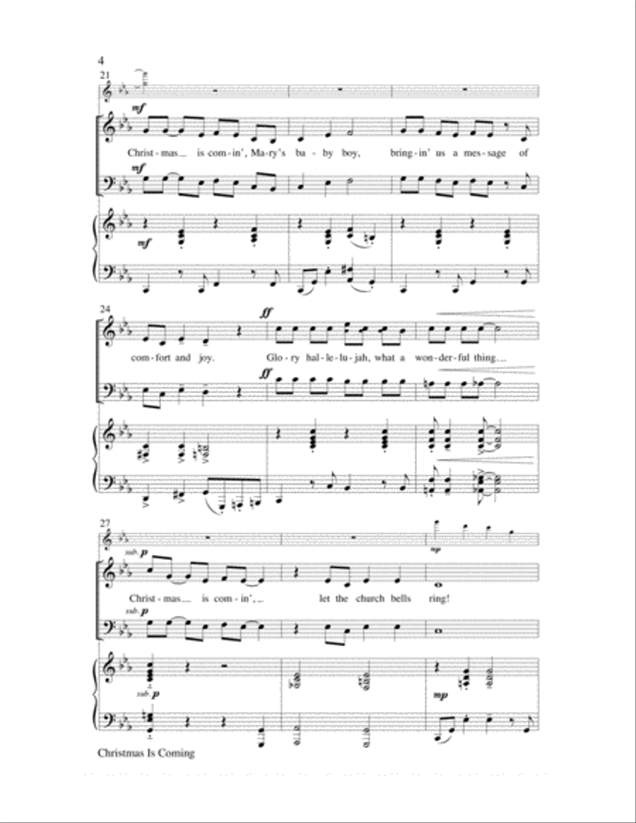 Christmas Is Coming Christmas Is Coming Choir scores gallery preview page 4
