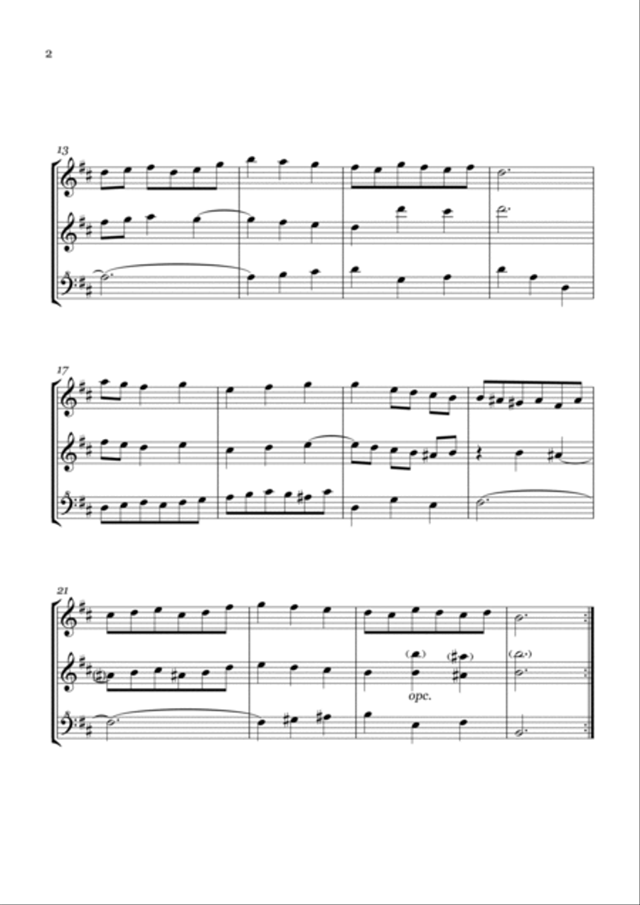 Minuet - BWV 814/6 - For Recorder Trio Chamber Music scores gallery preview page 3