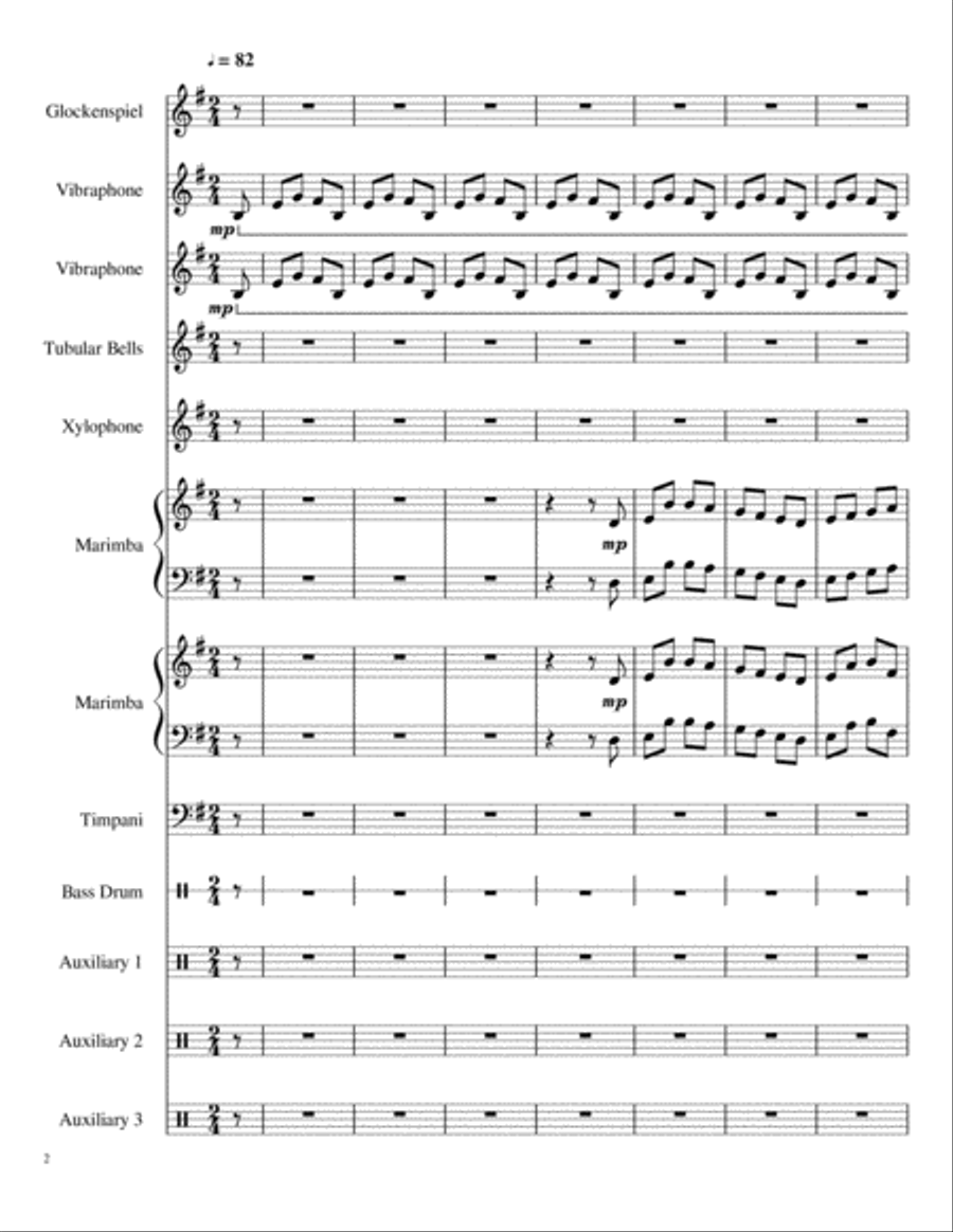 Ukrainian Bell Carol/God Rest Ye Merry Gentlemen For Percussion Ensemble Percussion Ensemble scores gallery preview page 2