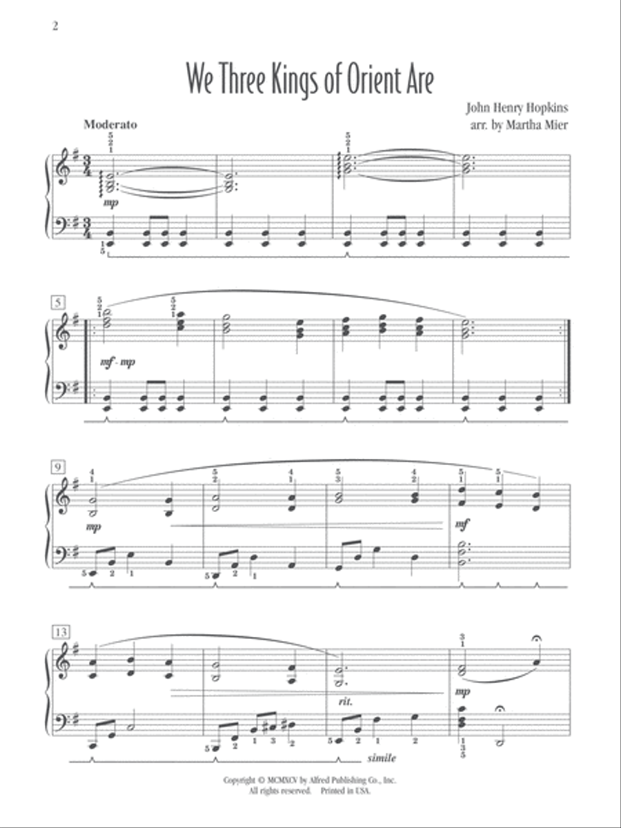 We Three Kings of Orient Are Piano Solo scores gallery preview page 4