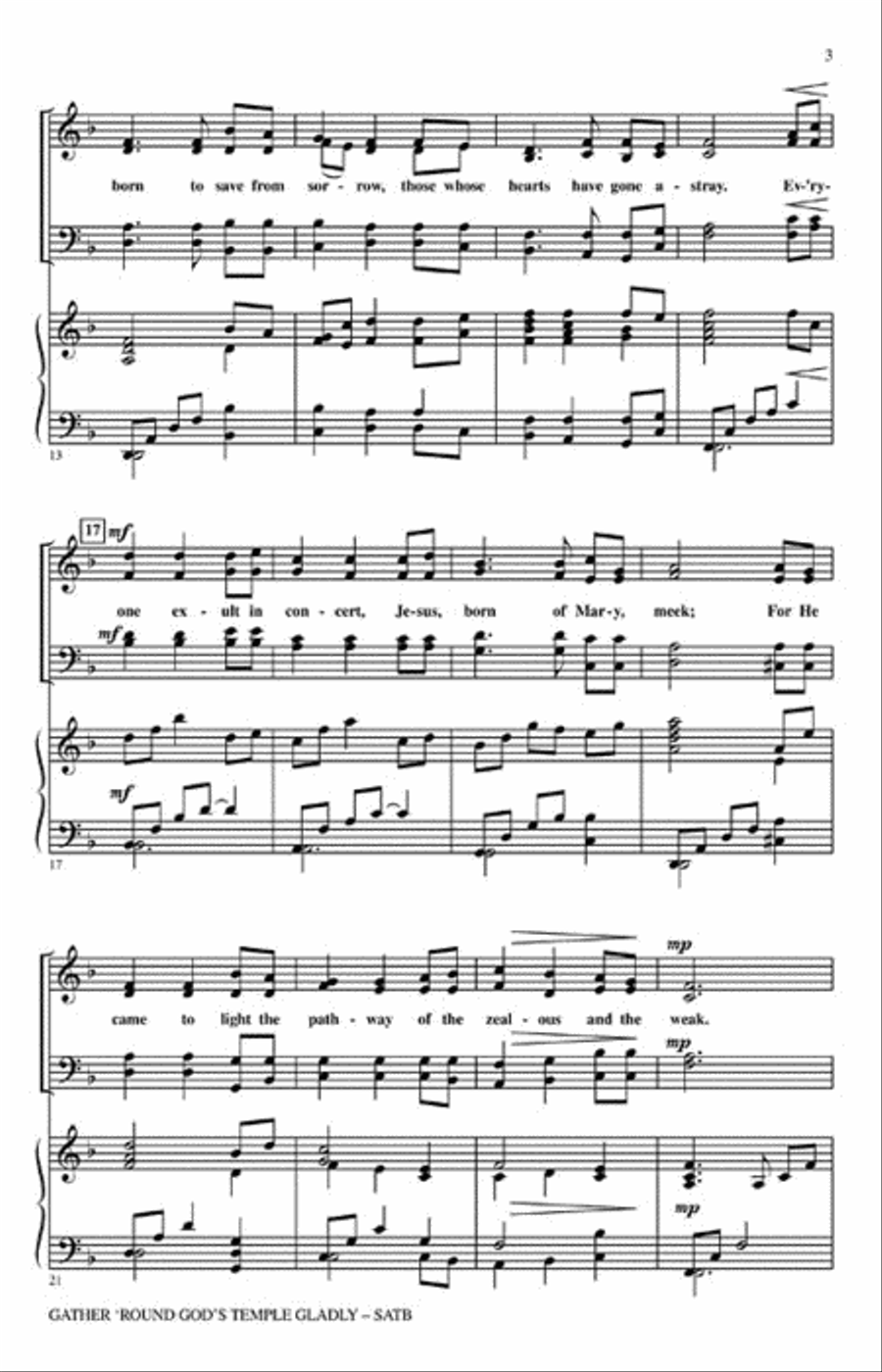 Gather Round God's Temple Gladly 4-Part scores gallery preview page 3